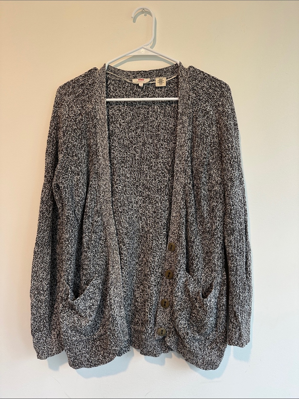 Levi's Marled Gray Button-Up Knit Cardigan
